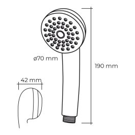Edm Mango de Ducha Anticalcáreo, Cromado, ABS. Dimensiones: Ø7x4,2x19cm.