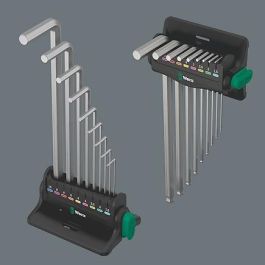 Wera 950/9 Hex-Plus 05022102001 - Juego de llaves Allen métricas de 9 piezas (1.5-10mm), cromadas