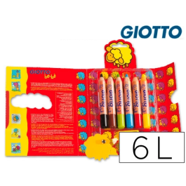 Giotto Super Bebe Lápices de Colores Caja de 6 + Sacapuntas, Colores Surtidos, Mina Gigante, Lavables Precio: 9.5000004. SKU: B1J4MPB9C2