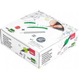 Liderpapel Adaptador Lápiz Educativo para Niños Zurdo y Diestro, Colores Surtidos, Caja de 100 Unidades