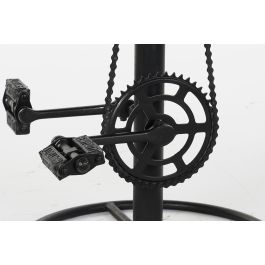 DKD Home Decor Taburete Vintage Piel y Metal Marron Negro 46 x 118 x 45 cm