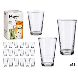 Vivalto Set 18 Vasos Líneas Vidrio Transparente 17x25x40 cm (Set de 3) Precio: 29.49999965. SKU: S3601895
