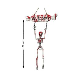 Decoración Colgante de Esqueleto Ensangrentado con Letrero “Welcome” 66 cm - Ideal para Halloween y Fiestas de Terror Precio: 7.69000012. SKU: B1BT67SX25