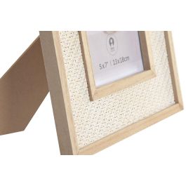 DKD Home Decor Marco Foto Hangzhou design 26b Mediterraneo MDF y Ratan Natural 10x15 cm (4 Unidades)