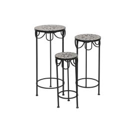 Mesita Auxiliar Terraza Y Jardin DKD Home Decor Multicolor Negro 30 x 69 x 30 cm Set de 3 Mesita Auxiliar Terraza Y Jardin DKD Home Decor Multicolor Negro 30 x 69 x 30 cm Set de 3