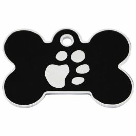 Placa identificativa para collar Imarc Bone Negro Plata