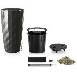 Lechuza LEC4008789157034 Macetero Diamante Premium - juego completo, antracita metalizado