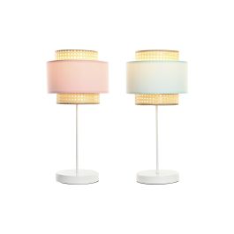 DKD Home Decor Lámpara de Sobremesa Urban Colección Rosamary Verde Jade Rosa Palo E27 Metal/Tela 50W 26x55x26cm (2 Uds.) Precio: 78.69000018. SKU: S3043624