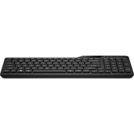 HP Compact Bluetooth keyboard supporting up to three devices, full numpad, 24-month battery life, spill-resistant design. HP Compact Bluetooth keyboard supporting up to three devices, full numpad, 24-month battery life, spill-resistant design.