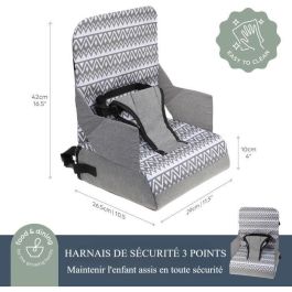 Dreambaby DRE9312742460457 Asiento Elevador Portátil para Comer Bebé - Listo para Llevar - Diseño Hojas Azul