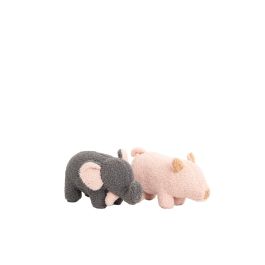 Peluche Crochetts Bebe Gris Elefante Cerdo 30 x 13 x 8 cm 2 Piezas