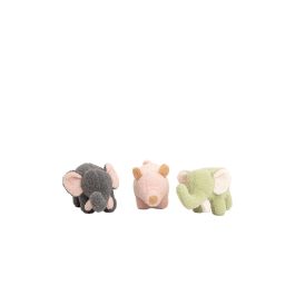 Peluche Crochetts Bebe Verde Gris Elefante Cerdo 30 x 13 x 8 cm 3 Piezas