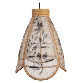 Lámpara de Techo Romimex Negro Natural Yute Bambú 37 x 47 x 37 cm