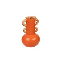 Florero Romimex Naranja Natural Cerámica Ratán 20 x 40 x 20 cm Con asas Precio: 57.49999981. SKU: B13MP8559G