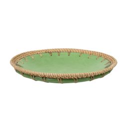 Centro de Mesa Romimex Verde Natural Cerámica Ratán 30 x 6 x 30 cm Precio: 57.49999981. SKU: B18Z7T8SBW