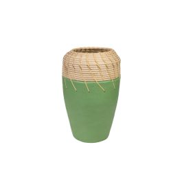 Florero Romimex Verde Natural Cerámica Ratán 20 x 30 x 20 cm Precio: 68.4999997. SKU: B1DT2TWX3P