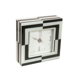 Reloj de Mesa Romimex Blanco Negro Vidrio 14 x 14 x 4 cm Precio: 27.50000033. SKU: B15YBLDPST