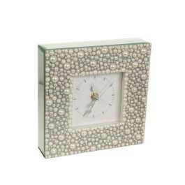 Reloj de Mesa Romimex Plateado Vidrio 18 x 18 x 5 cm