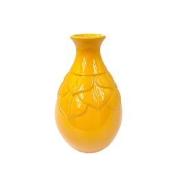 Florero Romimex Mostaza Cerámica 16 x 25 x 16 cm Precio: 28.49999999. SKU: B1GDM7APMS