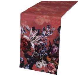 Camino de Mesa Alexandra House Living Burdeos Textil 33 x 180 cm Algodón Floral
