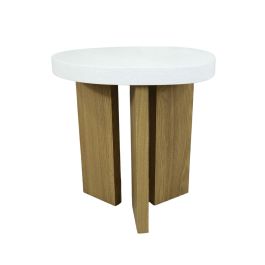 Mesa auxiliar Romimex Blanco Natural Madera MDF 46 x 48 x 36 cm