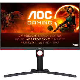 AOC Q27G3XMN Monitor Gaming 27 Pulgadas QHD MiniLED 180Hz 1ms Altura Regulable 2 HDMI 1 DP Adaptive Sync Negro Precio: 296.49999962. SKU: B16F975CVW