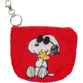 PEERS HARDY Llavero Monedero Snoopy Rojo Esponjoso con Diseño Bordado y Cierre de Cremallera