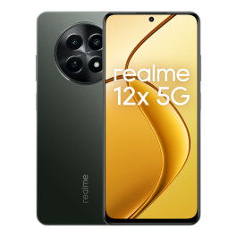 Realme 12X 5G 6-128 BK Smartphone, MediaTek Dimensity 6100+ 5G, 6GB RAM, 128GB, Pantalla 6.6" 120Hz, Cámara 50MP, Batería 5000mAh, Negro Brillante
