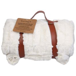 Home Deco Factory Manta efecto piel de animal blanca con asa 120x150 cm Precio: 14.49999991. SKU: B13EX7WQ56