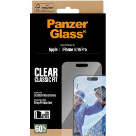 PanzerGlass Schutzglas iPhone 17/16 Pro CF - Protector Pantalla Resistente a Golpes y Rayones con EasyAligner y Anti-huellas