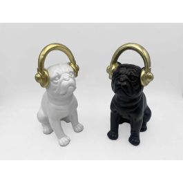 DKD Home Decor Figura Perro Resina Blanco Negro Dorado 12 x 18 x 30 cm (2 Unidades) Precio: 31.89000012. SKU: B1CEFTJ3QB
