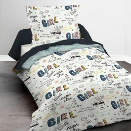 TODAY Kids First 1.11 Juego de cama para niños - 1 persona - Funda nórdica 140 x 200 y 1 funda de almohada 63 x 63 - Impresión en blanco