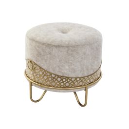 Reposapies Glam DKD Home Decor Beige Dorado 63 x 42 x 63 cm