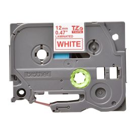 BROTHER Cinta laminada blanco/rojo 12mm