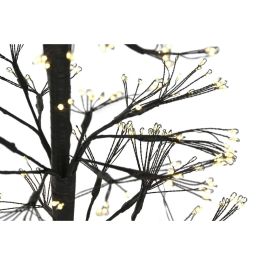 DKD Home Decor Árbol de Navidad Moderno Negro de Metal con Luces LED Cálidas 120 cm Alto x 40 cm Ancho x 40 cm Profundo