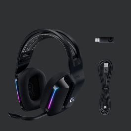 Logitech G G733 Auricular Gaming Inalámbrico con Micrófono Desmontable Blue VO!CE, RGB LIGHTSYNC, 29h Batería, para PC y Consola - Negro