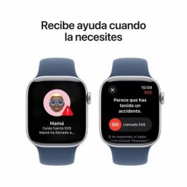 Apple Watch Series 10 A2997 Reloj Inteligente GPS Pantalla Retina OLED Detección de Caídas 42 mm Denim Aluminio Plateado