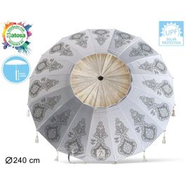Sombrilla de playa Blanco Ø 240 cm SPF50+ Boho