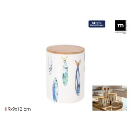 Inde Tarro de Cocina con Tapa de Bambú Colección Peixe, 10.9 cm de Largo x 11.1 cm de Ancho x 13.7 cm de Alto (24 Unidades) Precio: 194.8826. SKU: B13QY2888C