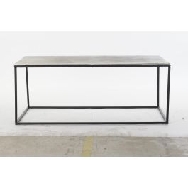 DKD Home Decor Mesa Centro Moderno Gris Negro Metal Aluminio 111.7 x 61 x 43 cm