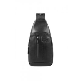 Piquadro, Mochila de cuero, Negro, Bolso bandolera, Para hombres Precio: 140.79000012. SKU: B18DMJ368A