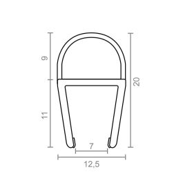 Perfil de burbuja para mampara pf3 12,5x20mm tr 18526 micel