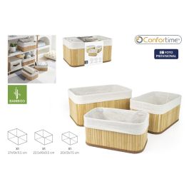 Confortime Set de 3 Cestas de Ordenación de Bambú Natural – Cesta Grande de 27x19x11.5 cm (8 Unidades) Precio: 50.79000047. SKU: B19KRKT9MC