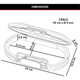 Master Lock Mini caja fuerte portátil de viaje con cable de seguridad integrado, combinación 4 dígitos, ABS resistente, acceso para cables, negro