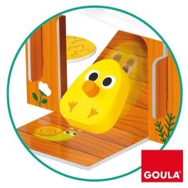 Juego habilidad happy chickens de madera goula, encuentra los pollitos retirando los palos