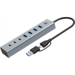 Conceptronic HUBBIES20G Hub USB 3.2 Gen 1, 7 Puertos (3x USB-C, 4x USB-A), Gris Precio: 31.50000018. SKU: B1EDGGNFAL
