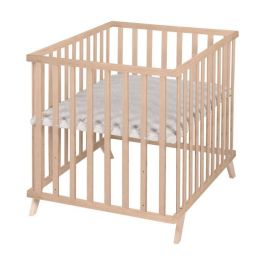 Roba Parque infantil ROB4005317333564 - 75 x 100 cm - Gris con alfombra de juegos 'Lil Planet' - Madera natural