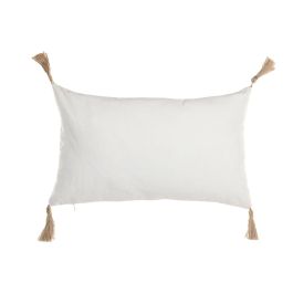 DKD Home Decor Cojín Boho de Algodón y Yute Crudo/Natural 50 x 30 cm (2 Unidades)