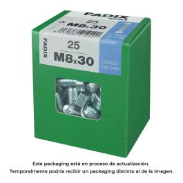 Fadix 10912490 Caja L 25 Unid. Tornillo Métrica Cabeza Hexagonal + Tuerca Cincado Acero M8x30mm Precio: 5.94999955. SKU: S7913729
