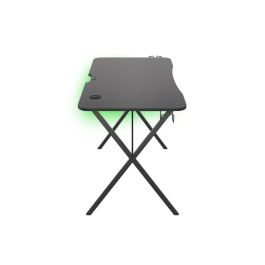GENESIS Holm 200 Escritorio Gaming RGB, Hub USB 3.0, Soporte para Vasos y Auriculares, Gestión de Cables, Negro